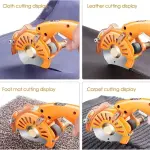 Electric Fabric Cutter - 5 Speed Adjustable Fabric Scissor, Ergonomic Handle + Safety Lock, Leather Multi-Layer Fabric Cutter, Round Knife Cloth Cutting Machine - Cloth,