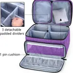 Luxja Sewing Accessories Organizer with 2 Detachable Clear Pockets, Sewing Supplies Organizer (Patent Design), Purple