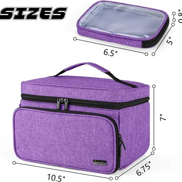 Luxja Sewing Accessories Organizer with 2 Detachable Clear Pockets, Sewing Supplies Organizer (Patent Design), Purple