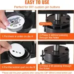 VEVOR Button Maker, 1/1.25/2.28 inch(25/32/58mm) 3-in-1 Pin Maker with 300pcs Button Parts, Ergonomic Arc Handle Punch Press Kit, Button Maker Machine with Panda Magic Book, for Children DIY Gifts