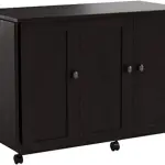 Sauder Miscellaneous Storage Easy Rolling Sewing and Craft Table/Cart/ Pantry cabinets, Cinnamon Cherry finish
