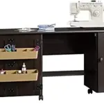 Sauder Miscellaneous Storage Easy Rolling Sewing and Craft Table/Cart/ Pantry cabinets, Cinnamon Cherry finish