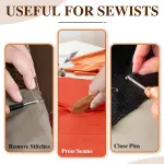 SAVINA Set 5 Wooden Sewing Tool - Seam Ripper, Seam Press, Stiletto, Basting Pin Tool, Cleaning Brush - Premium Hardwood Handles for Quilting & Hand Sewing