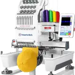 Smartstitch S-1001 Upgraded Embroidery Machine with 10 Needles, 1200SPM Max Speed, 7" Touch Screen, 9.5"x14.2" Embroidery Area, New Gen of Commercial Embroidery Machine for Flat, Hat, T-shirt and more