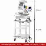 Smartstitch S-1001 Upgraded Embroidery Machine with 10 Needles, 1200SPM Max Speed, 7" Touch Screen, 9.5"x14.2" Embroidery Area, New Gen of Commercial Embroidery Machine for Flat, Hat, T-shirt and more