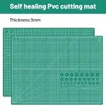 Headley Tools Thickened 36 x 48 Inch Self Healing Sewing Cutting Mat, A0 Rotary Cutting Sewing Mat for Crafts, Double Sided 5-Ply Table Cutting Board for Fabric Quilting Leather Hobby, Green