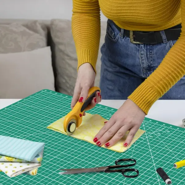 Headley Tools Thickened 36 x 48 Inch Self Healing Sewing Cutting Mat, A0 Rotary Cutting Sewing Mat for Crafts, Double Sided 5-Ply Table Cutting Board for Fabric Quilting Leather Hobby, Green