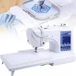 Electric Embroidery Machine, Automatic Sewing Machine with Large LCD Touch Screen, DIY Embroidery Tool, Built-in 210 Letters and 30 Pattern Borders, Simplified Sewing