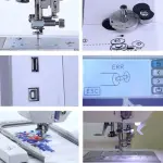 Electric Embroidery Machine, Automatic Sewing Machine with Large LCD Touch Screen, DIY Embroidery Tool, Built-in 210 Letters and 30 Pattern Borders, Simplified Sewing