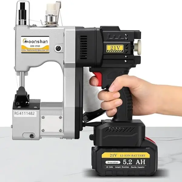 Cordless Bag Closer Machine, Adjustable Speed Industrial Bag Closing Machine Bag Sewing Machine Aluminum Alloy for Packing Woven Bags Leather GS8-074D