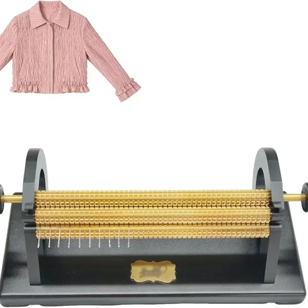 Smocking Pleater Machine,24 Row Smocking Pleater with 24 Sewing Needles & Tool Kit, 47 Positions, Even Fabric Folds, 0.5 cm Stitch Spacing, for Costume & Craft Sewing