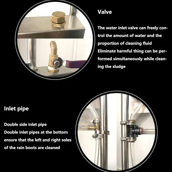 Stainless Steel Boot Scrubber, Automatic Rain Boot Cleaning Machine for Livestock Farm, 54x85cm Heavy Duty Shoe Washer with Water Tube