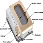 Automatic Electric Shoe Cleaning Brush - Self-Cleaning Boot Scraper with Water Reservoir & Battery | Quick 5-Second Dust Removal | Low Noise Shoe Cleaner (Rojo)