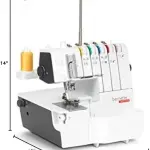Bernette B48 Funlock Serger Coverstitch Overlock Machine | Heavy Duty Sewing Quilting Performance for Beginners and Professionals | 23 Stitches LED Light 1300 SPM Easy Threading Knife Control