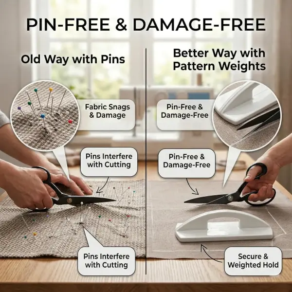 3 Pcs Pattern Weights, Heavy Duty Sewing Weights for Fabric, Secure Pattern Cutting & Tailoring Projects, White Fabric Cloth Weight Set