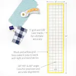 WA Portman Self Healing Cutting Mat & Rotary Cutter Set 45mm Rotary Cutter for Fabric with 5 Extra Blades with 24x36 Fabric Cutting Mat & 6x24 Acrylic Quilting Ruler - 3pc Sewing Kit