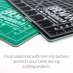 WA Portman Self Healing Cutting Mat & Rotary Cutter Set 45mm Rotary Cutter for Fabric with 5 Extra Blades with 24x36 Fabric Cutting Mat & 6x24 Acrylic Quilting Ruler - 3pc Sewing Kit