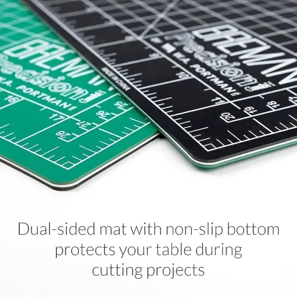 WA Portman Self Healing Cutting Mat & Rotary Cutter Set 45mm Rotary Cutter for Fabric with 5 Extra Blades with 24x36 Fabric Cutting Mat & 6x24 Acrylic Quilting Ruler - 3pc Sewing Kit