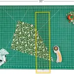 WA Portman Self Healing Cutting Mat & Rotary Cutter Set 45mm Rotary Cutter for Fabric with 5 Extra Blades with 24x36 Fabric Cutting Mat & 6x24 Acrylic Quilting Ruler - 3pc Sewing Kit