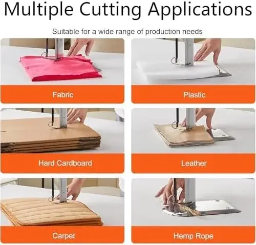Industrial Electric Rotary Fabric Cutter - Vertical Cloth Cutting Machine with Auto Knife Sharpening, 11cm Blade for Precision Fabric Cutting, Heavy-Duty Sewing Tool.