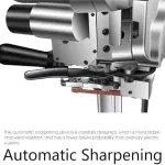 Industrial Electric Rotary Fabric Cutter - Vertical Cloth Cutting Machine with Auto Knife Sharpening, 11cm Blade for Precision Fabric Cutting, Heavy-Duty Sewing Tool.