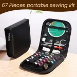 67 PCS Sewing Kit Box with Tailoring Tools, Thread Box Set, Scissors, Needles, 18Pcs Thread Spools, Tape Measure – Mini Sewing Kit for DIY, Beginners, Home, Emergency, Stitching Accessories