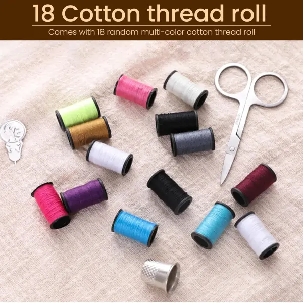 67 PCS Sewing Kit Box with Tailoring Tools, Thread Box Set, Scissors, Needles, 18Pcs Thread Spools, Tape Measure – Mini Sewing Kit for DIY, Beginners, Home, Emergency, Stitching Accessories