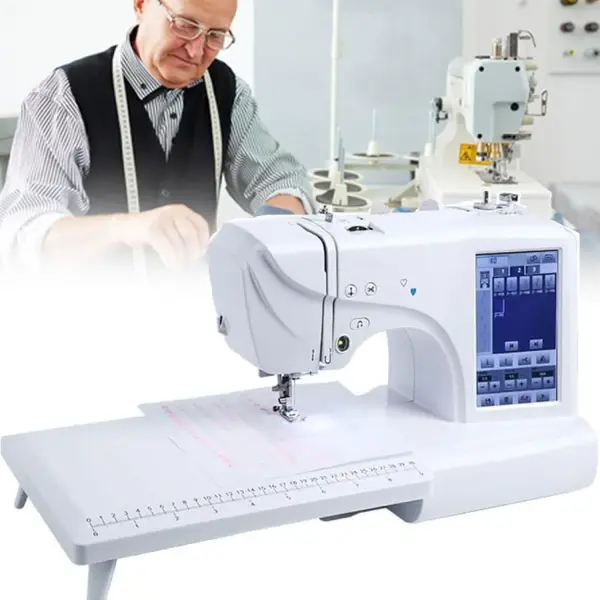 Automatic Sewing Machine Electric Embroidery Machine 96Built-in Designs DIY Embroidery Tool, with 4" x 9.2" Embroidery Area and LCD Touch Screen