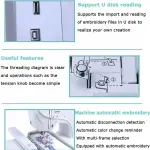 Automatic Sewing Machine Electric Embroidery Machine 96Built-in Designs DIY Embroidery Tool, with 4" x 9.2" Embroidery Area and LCD Touch Screen