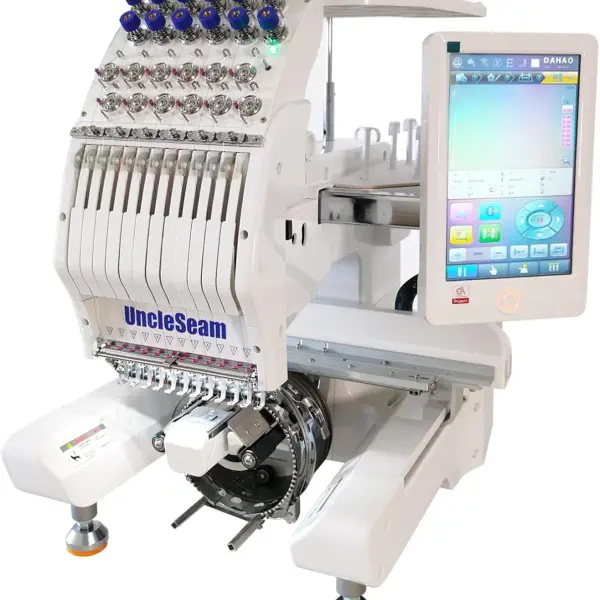 15-Needle Commercial Embroidery Machine, 12"x 8" Embroidery Area, Easy to Use for Flat Embroidery, Hats, T-Shirts, Auto Color Change & Trim, Supports WiFi/USB Transfer (15 Machine Only)