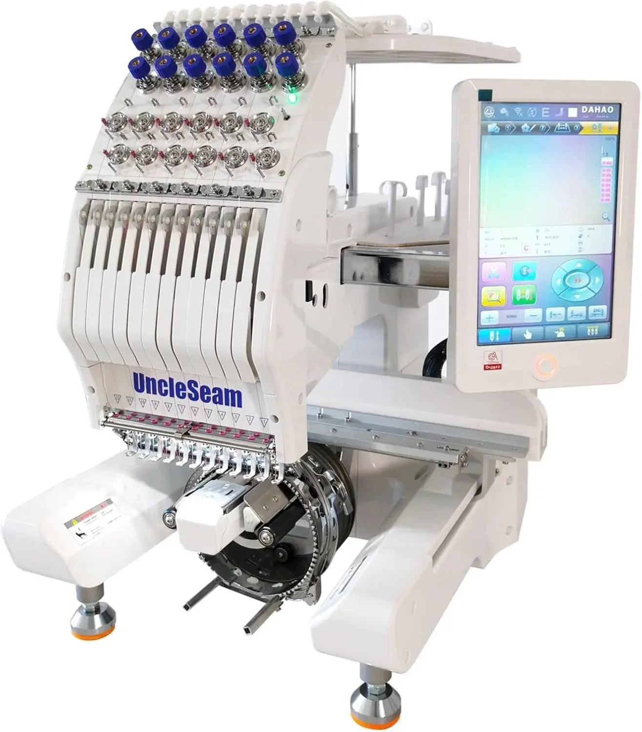 15-Needle Commercial Embroidery Machine, 12"x 8" Embroidery Area, Easy to Use for Flat Embroidery, Hats, T-Shirts, Auto Color Change & Trim, Supports WiFi/USB Transfer (15 Machine Only)