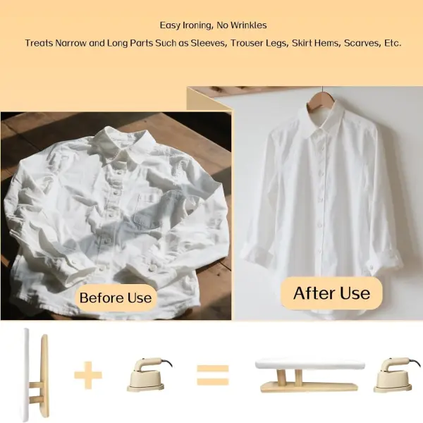 Padded Chest & Sleeve Tailor Ironing Board Long with Wooden Base for Household Tools, Tailor Dress Forms, Sewing and Tailoring Studio