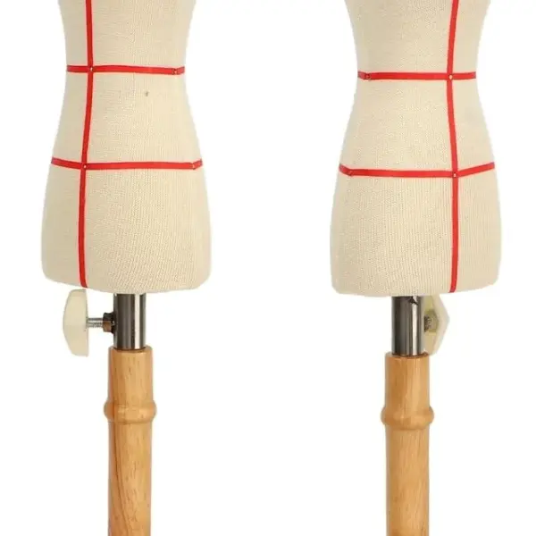 Premium Female Dress Form, Professional Tailoring Tool, Adjustable Height, Beechwood and Canvas Material, Stable Wooden Frame, Easy Sewing and (Yellow)