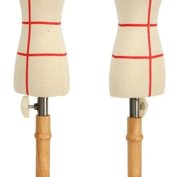 Premium Female Dress Form, Professional Tailoring Tool, Adjustable Height, Beechwood and Canvas Material, Stable Wooden Frame, Easy Sewing and (Yellow)