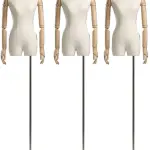 3Pcs Adjustable Dress Form Mannequin Torso, 59-86.6in Height, Detachable Head & Wooden Arms, Perfect for Clothing, Jewelry Display & Tailoring, Small Size Sewing Tool