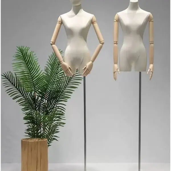 3Pcs Adjustable Dress Form Mannequin Torso, 59-86.6in Height, Detachable Head & Wooden Arms, Perfect for Clothing, Jewelry Display & Tailoring, Small Size Sewing Tool