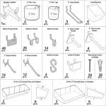 Azar Displays - 900960-190-Piece XLarge Pegboard Organizer Accessory Kit, Hooks Assortment for Tools and Storage System. Hardware Hooks and Bins.