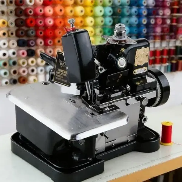 Professional Overlock Sewing Machine for Thick & Stretch Fabrics, 3000 Stitches/Min, Adjustable Stitch Length 1.5-3.2mm, 3-4mm Hemming Width, Durable Metal Construction, Blue
