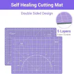 Headley Tools 39 Pcs Rotary Cutter Set - Quilting Kit incl. 45mm Fabric Cutter with 5 Extra Blades, A4 Cutting Mat, 2 Craft Knife Set, Sewing Clips, Ideal for Crafting, Sewing, Patchworking Purple