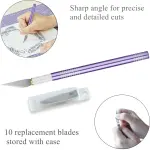 Headley Tools 39 Pcs Rotary Cutter Set - Quilting Kit incl. 45mm Fabric Cutter with 5 Extra Blades, A4 Cutting Mat, 2 Craft Knife Set, Sewing Clips, Ideal for Crafting, Sewing, Patchworking Purple