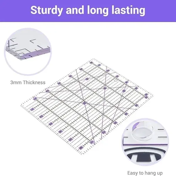 Headley Tools 39 Pcs Rotary Cutter Set - Quilting Kit incl. 45mm Fabric Cutter with 5 Extra Blades, A4 Cutting Mat, 2 Craft Knife Set, Sewing Clips, Ideal for Crafting, Sewing, Patchworking Purple