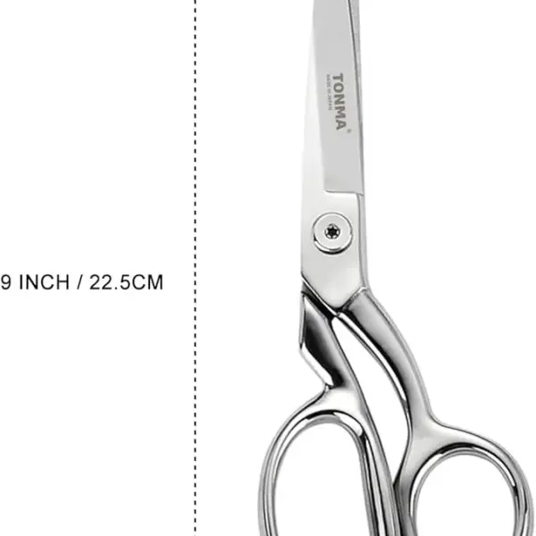 TONMA Sewing Scissors [Made in Japan] 9 Inch Professional Fabric Scissors, Industrial Japanese Solid Stainless Steel Dressmaker Tailor Shears, Ideal for Cutting Cloth Denim Leather, Mirror Finish