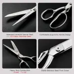 TONMA Sewing Scissors [Made in Japan] 9 Inch Professional Fabric Scissors, Industrial Japanese Solid Stainless Steel Dressmaker Tailor Shears, Ideal for Cutting Cloth Denim Leather, Mirror Finish