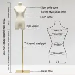 Female Mannequin Dress Form Torso, 47"-83" Height Adjustable Display Mannequin Body with Metal Stand, Retro Manikin for Sewing Clothing Jewelry Market Shop (White, A)