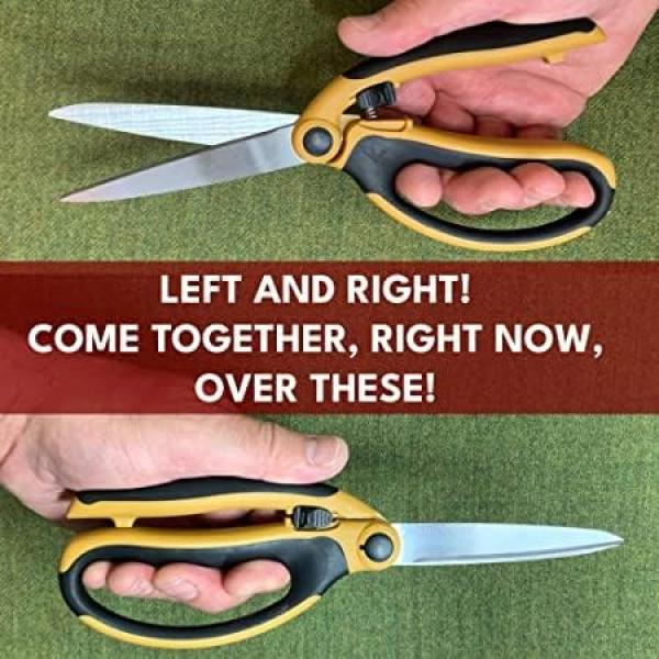 Madam Sew Spring Loaded Scissors | Premium 9.5" Fabric Shears with Precision Blades, Slide Lock, and Anti-Slip Grips | Ideal for Right or Left Hand Sewing | Heavy-Duty All-Purpose Craft Scissors