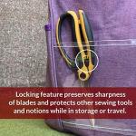 Madam Sew Spring Loaded Scissors | Premium 9.5" Fabric Shears with Precision Blades, Slide Lock, and Anti-Slip Grips | Ideal for Right or Left Hand Sewing | Heavy-Duty All-Purpose Craft Scissors
