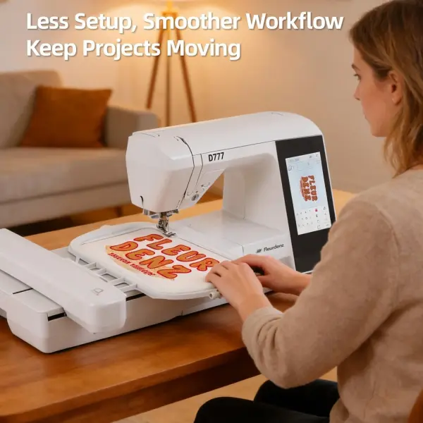 Embroidery Machine with 6.7" x 11" Area for Beginners, Home DIY, Sewing & Embroidery Machine, 180 Built-in Designs with USB Import, 7-Inch Touchscreen, Auto Threader & Cutter, Bonus 2 Hoops