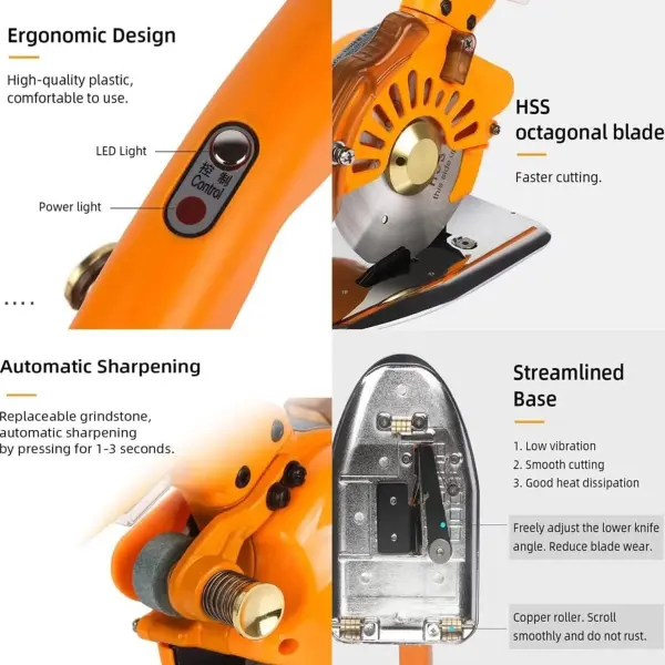 Carpet Cutting Tool - Electric Rotary Cutter for Fabric, Leather, and Carpet - 100mm Blade - 110-220V (110C)