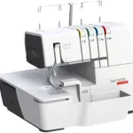 Bernette B64 Airlock Overlocker Sewing Machine with Automatic Air Threader, LED Light, Micro Thread Control - Heavy Duty Serger Quilting & Embroidery, Table