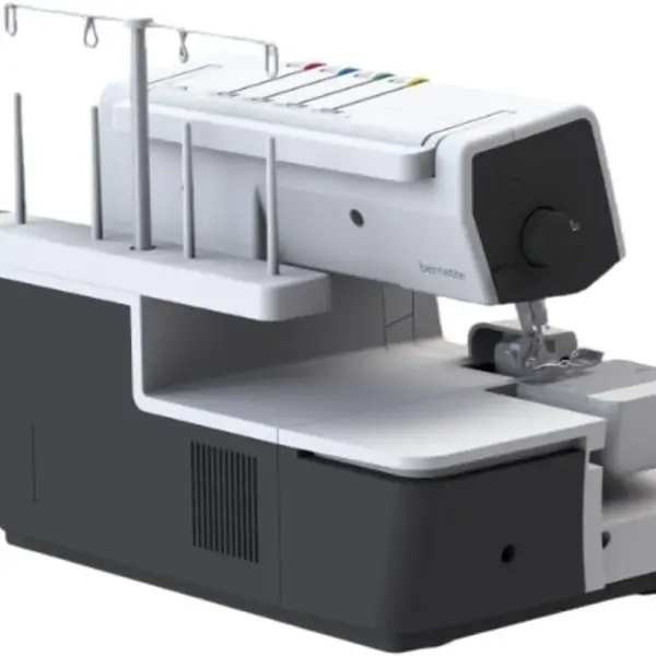 Bernette B64 Airlock Overlocker Sewing Machine with Automatic Air Threader, LED Light, Micro Thread Control - Heavy Duty Serger Quilting & Embroidery, Table